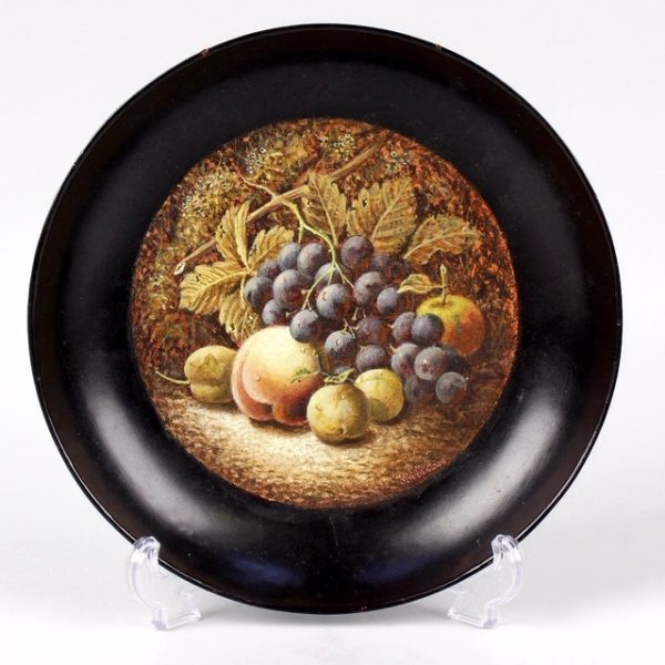 Black Lacquered Papier Mache Plate