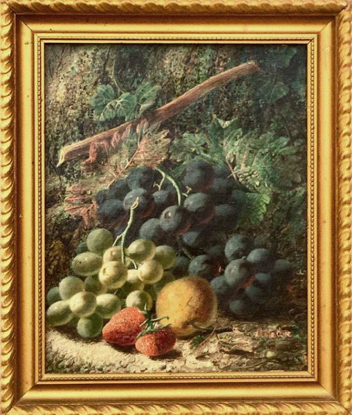 Still Life of Grapes, Apple and Strawberries