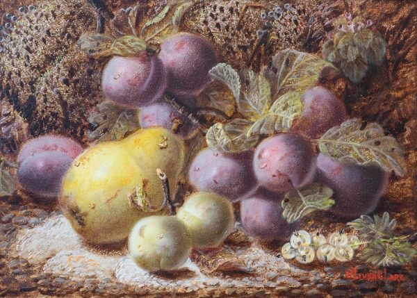 Still Life of Plums and Pear